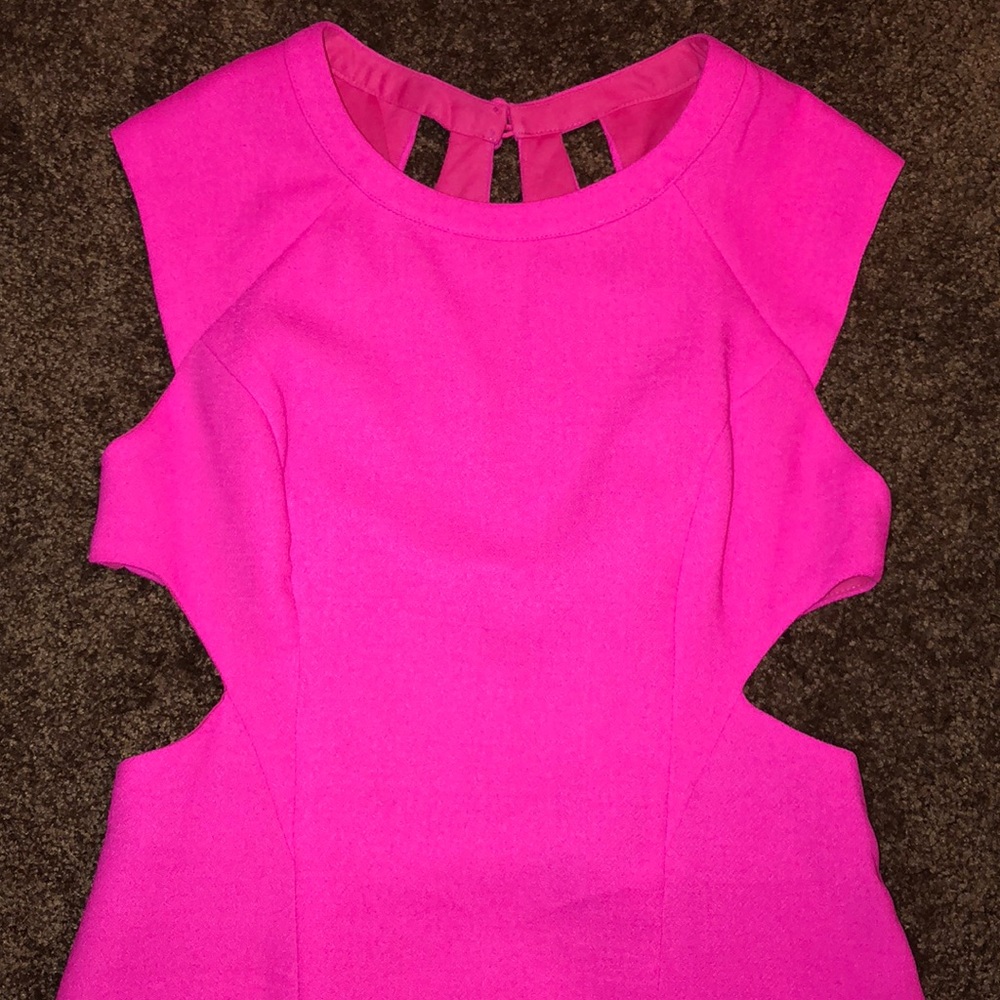 Neon pink party dress